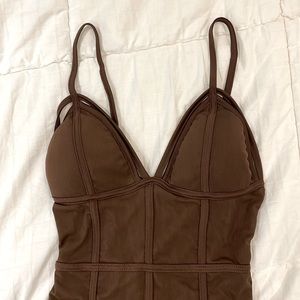 Going out brown bodysuit - spaghetti strap